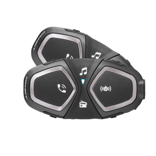 Sistem comunicare moto complet Bluetooth INTERCOM Interphone model Connect - kit 2 bucati (pentru 2 utilizatori)