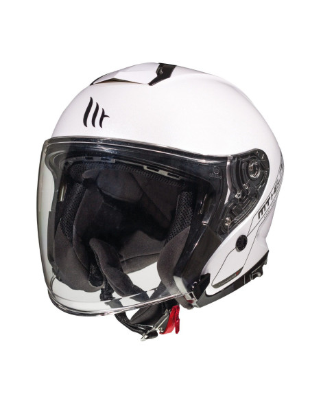 Casca open face MT Thunder III SV Jet A0 alb lucios (ochelari soare integrati) – tip MT-V-19