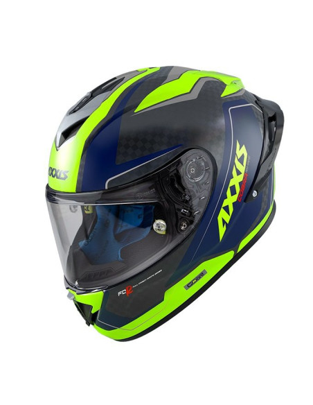 Casca integrala Axxis model Cobra Rage A3 galben fluor lucios carbon - 100% carbon