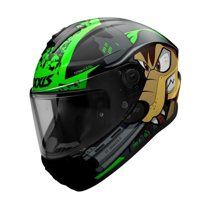 Casca integrala Axxis model Draken S Cosa Nostra B6 verde fluor lucios - tip viziera: MT-V-18C
