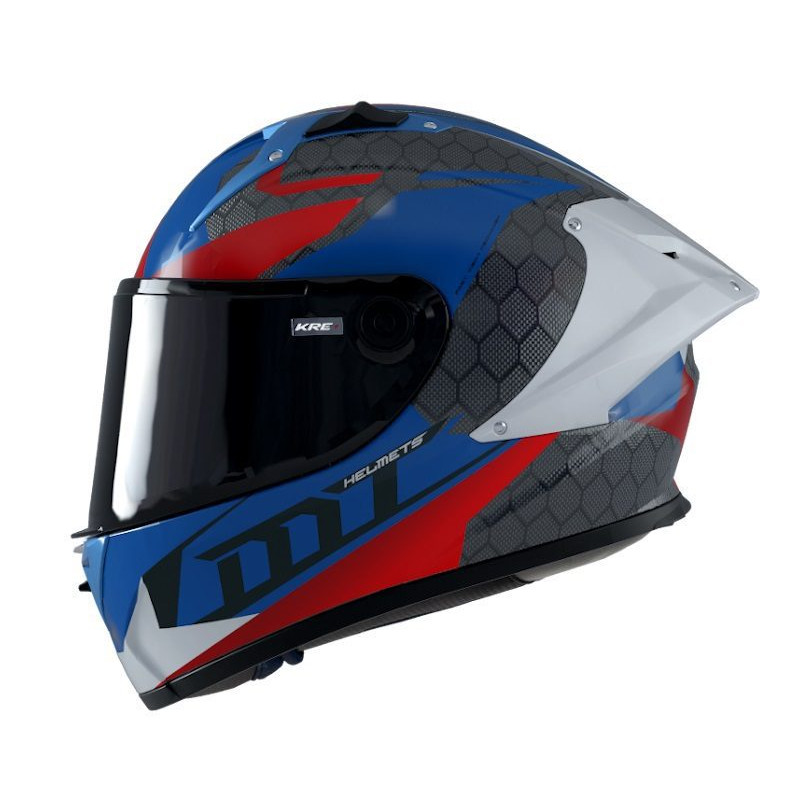 Casca integrala MT KRE+ Carbon Projectile D7 albastru lucios - 100% carbon - FIM approved
