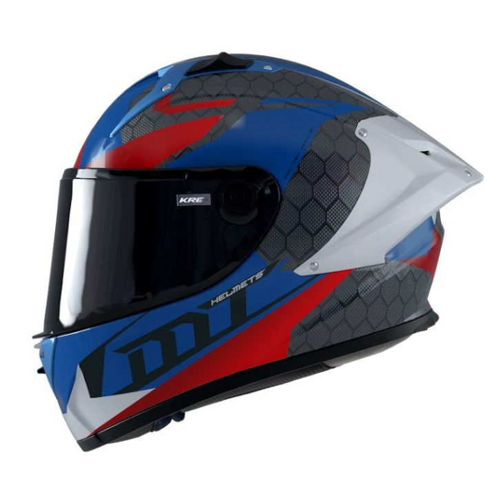 Casca integrala MT KRE+ Carbon Projectile D7 albastru lucios - 100% carbon - FIM approved
