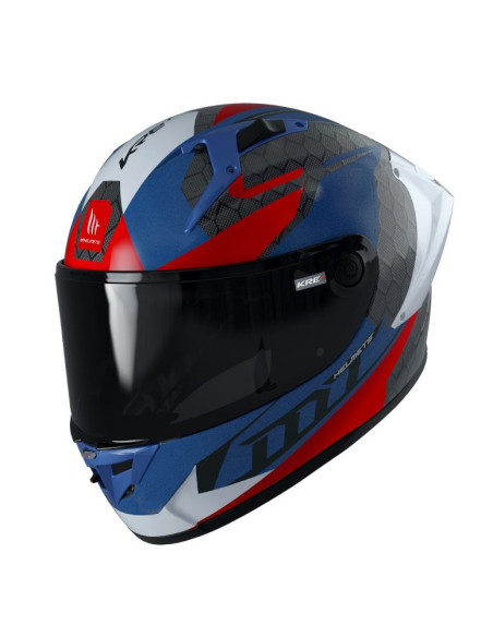 Casca integrala MT KRE+ Carbon Projectile D7 albastru lucios - 100% carbon - FIM approved