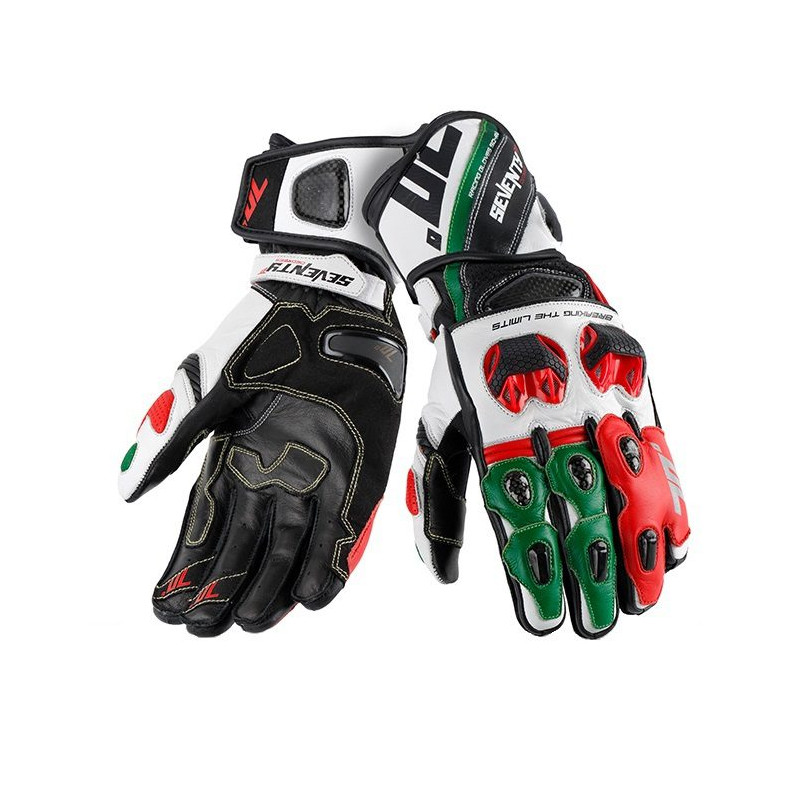 Manusi barbati racing vara Seventy model SD-R12 negru/rosu/verde
