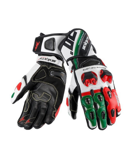 Manusi barbati racing vara Seventy model SD-R12 negru/rosu/verde