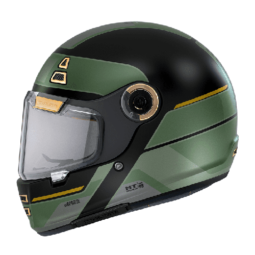 Casca integrala MT Jarama 68th C1 negru lucios - model Retro - Cafe Racer