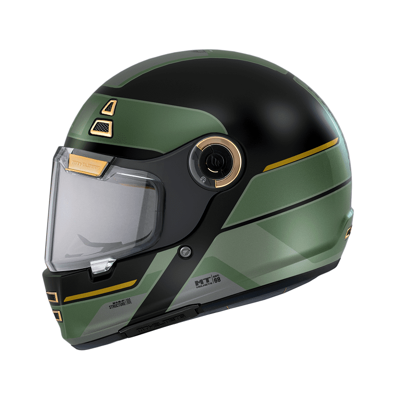 Casca integrala MT Jarama 68th C1 negru lucios - model Retro - Cafe Racer