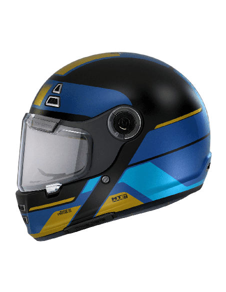 Casca integrala MT Jarama 68th C7 albastru mat - model Retro - Cafe Racer