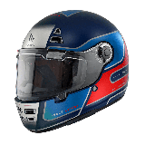 Casca integrala MT Jarama Baux D7 albastru mat - model Retro - Cafe Racer