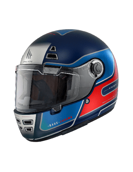 Casca integrala MT Jarama Baux D7 albastru mat - model Retro - Cafe Racer