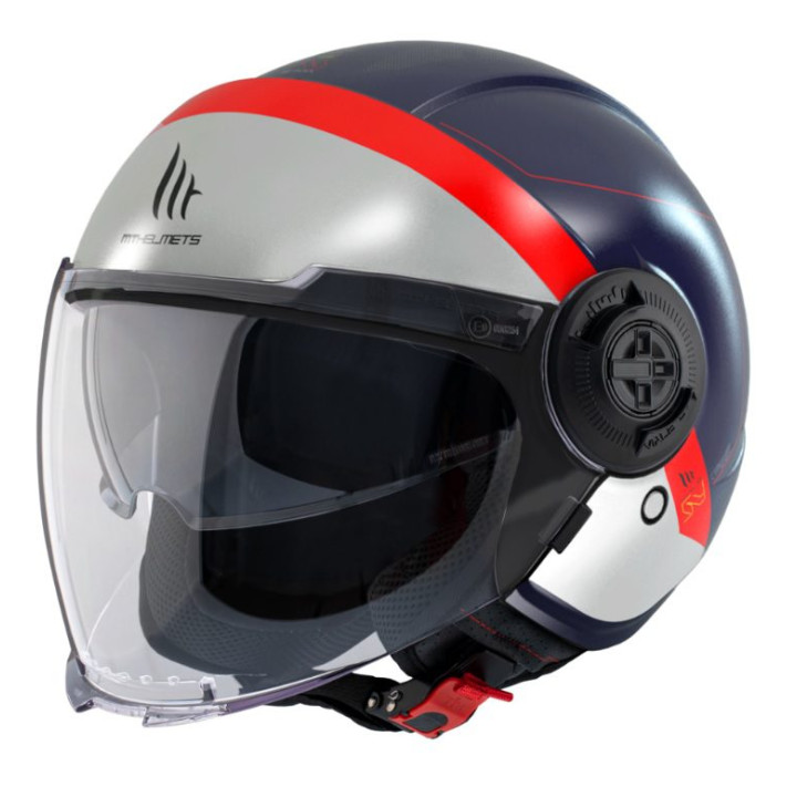 Casca MT Viale SV 68 Unit D7 albastru mat (ochelari soare integrati) (open face)
