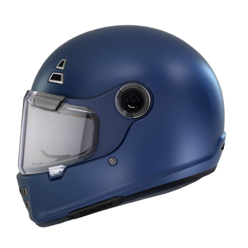 Casca integrala MT Jarama A7 albastru mat - model Retro - Cafe Racer