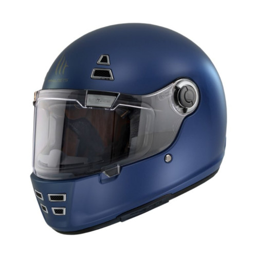 Casca integrala MT Jarama A7 albastru mat - model Retro - Cafe Racer 2