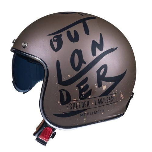 Casca open face motociclete MT Le Mans 2 SV Outlander A0 maro mat (ochelari soare integrati)