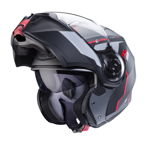 Casca modulabila (flip-up) Caberg model Duke Evo Move L2 SV gun metal (titanium)/negru/rosu mat Pinlock ready - lentila Pinlock  2