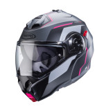 Casca modulabila (flip-up) Caberg model Duke Evo Move M1 SV gun metal (titanium)/negru/fuchsia (roz) mat Pinlock ready – lentila