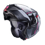 Casca modulabila (flip-up) Caberg model Duke Evo Move M1 SV gun metal (titanium)/negru/fuchsia (roz) mat Pinlock ready – lentila
