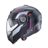 Casca modulabila (flip-up) Caberg model Duke Evo Move M1 SV gun metal (titanium)/negru/fuchsia (roz) mat Pinlock ready – lentila