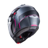 Casca modulabila (flip-up) Caberg model Duke Evo Move M1 SV gun metal (titanium)/negru/fuchsia (roz) mat Pinlock ready – lentila