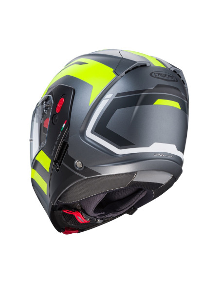 Casca modulabila (flip-up) Caberg model Horus X Road L1 gun metal (titanium)/negru/galben fluor mat Pinlock ready - lentila Pinl
