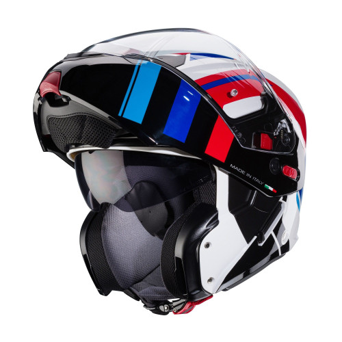 Casca modulabila (flip-up) Caberg model Horus X Road M6 alb/rosu/albastru lucios Pinlock ready - lentila Pinlock inclusa 2