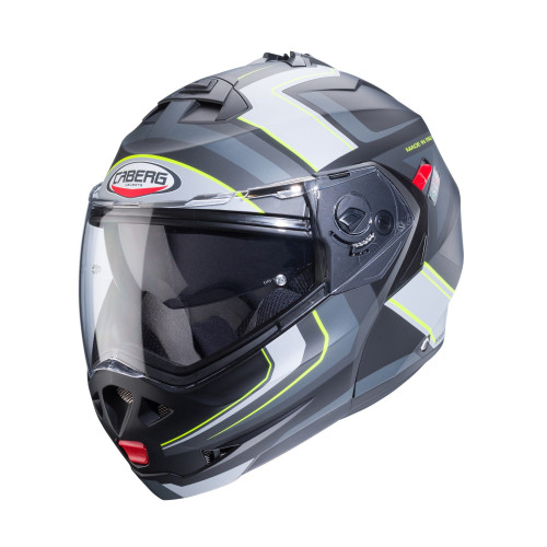 Casca modulabila (flip-up) Caberg model Duke X SV Tour I5 negru/galben fluor/antracit mat Pinlock ready - lentila Pinlock inclus