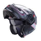 Casca modulabila (flip-up) Caberg model Duke X SV Tour G5 negru/fuchsia (roz)/antracit mat Pinlock ready - lentila Pinlock inclu