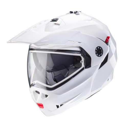 Casca modulabila (flip-up)/adventure Caberg model Tourmax X SV alb metalic lucios Pinlock ready - lentila Pinlock inclusa