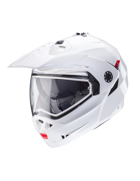 Casca modulabila (flip-up)/adventure Caberg model Tourmax X SV alb metalic lucios Pinlock ready - lentila Pinlock inclusa