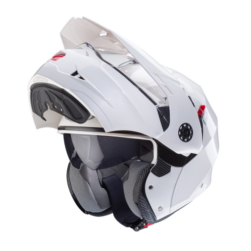 Casca modulabila (flip-up)/adventure Caberg model Tourmax X SV alb metalic lucios Pinlock ready - lentila Pinlock inclusa 2