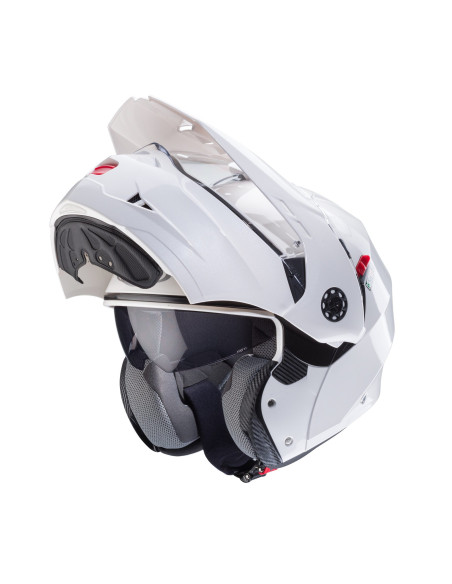 Casca modulabila (flip-up)/adventure Caberg model Tourmax X SV alb metalic lucios Pinlock ready - lentila Pinlock inclusa