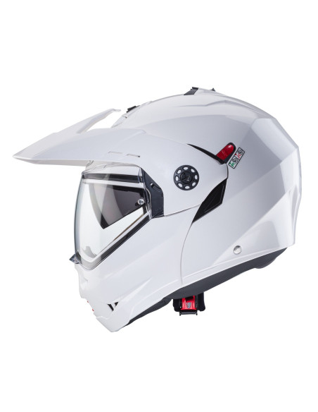 Casca modulabila (flip-up)/adventure Caberg model Tourmax X SV alb metalic lucios Pinlock ready - lentila Pinlock inclusa