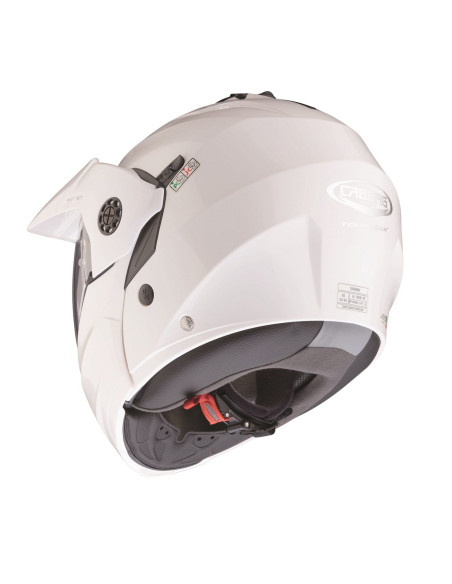 Casca modulabila (flip-up)/adventure Caberg model Tourmax X SV alb metalic lucios Pinlock ready - lentila Pinlock inclusa