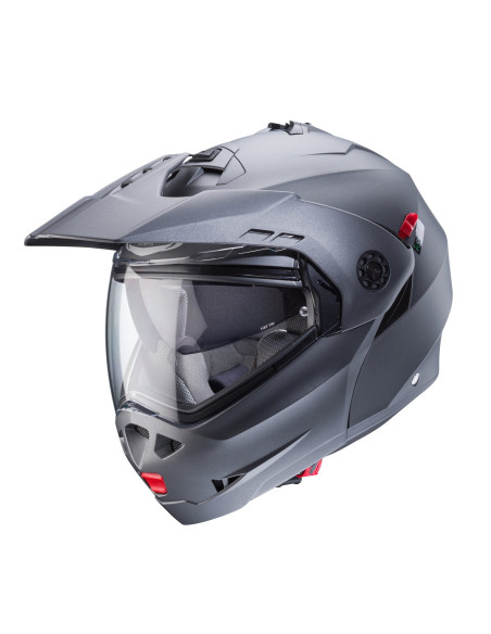 Casca modulabila (flip-up)/adventure Caberg model Tourmax X SV gun metal (titanium) mat Pinlock ready - lentila Pinlock inclusa