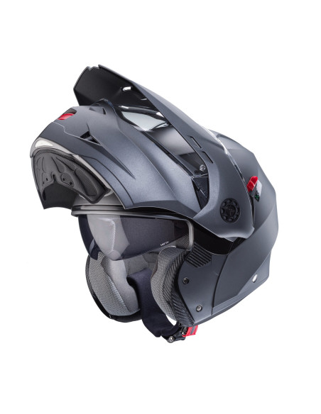 Casca modulabila (flip-up)/adventure Caberg model Tourmax X SV gun metal (titanium) mat Pinlock ready - lentila Pinlock inclusa