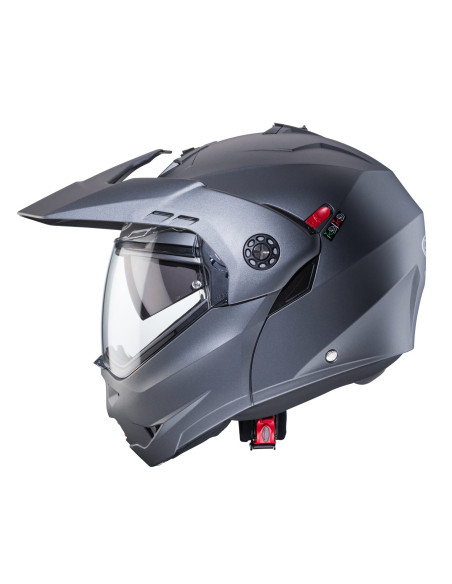 Casca modulabila (flip-up)/adventure Caberg model Tourmax X SV gun metal (titanium) mat Pinlock ready - lentila Pinlock inclusa