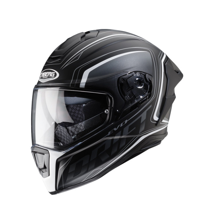 Casca integrala Caberg model Drift Evo SV Integra I0 negru/antracit/alb mat Pinlock ready - lentila Pinlock inclusa