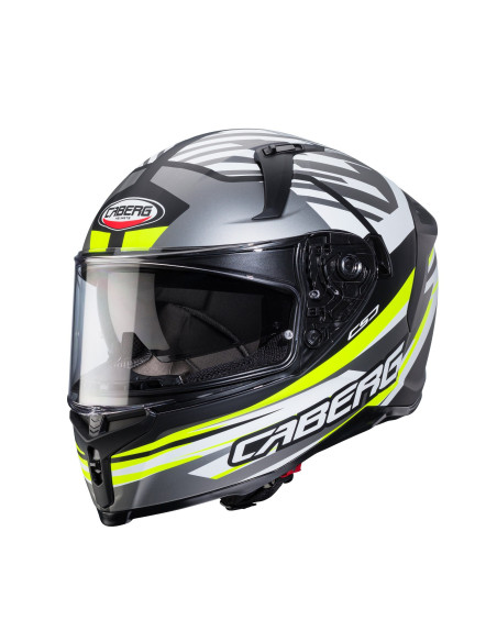 Casca integrala Caberg model Avalon X SV Kira L6 negru/gri/galben fluor mat Pinlock ready