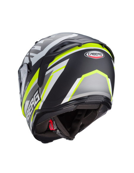 Casca integrala Caberg model Avalon X SV Kira L6 negru/gri/galben fluor mat Pinlock ready