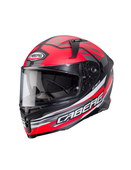 Casca integrala Caberg model Avalon X SV Kira L7 negru/gri/rosu fluor mat Pinlock ready