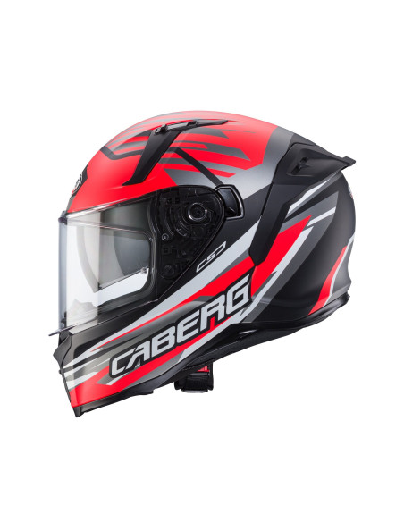 Casca integrala Caberg model Avalon X SV Kira L7 negru/gri/rosu fluor mat Pinlock ready