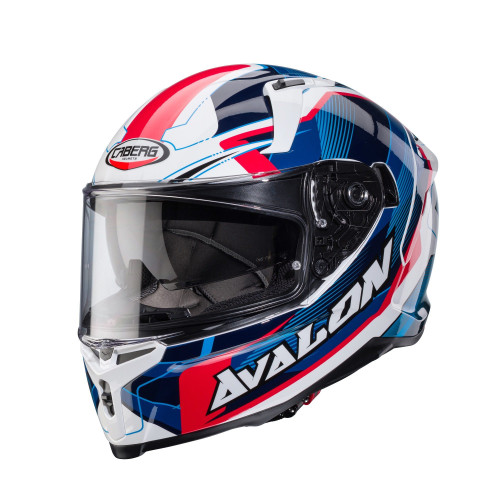 Casca integrala Caberg model Avalon X SV Optic D6 alb/albastru/rosu lucios Pinlock ready