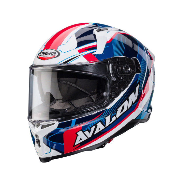 Casca integrala Caberg model Avalon X SV Optic D6 alb/albastru/rosu lucios Pinlock ready