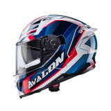 Casca integrala Caberg model Avalon X SV Optic D6 alb/albastru/rosu lucios Pinlock ready
