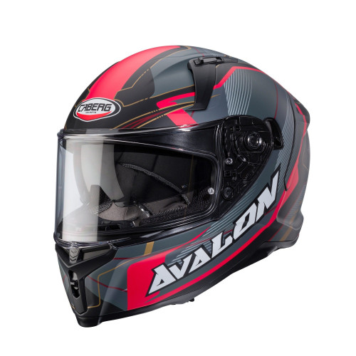 Casca integrala Caberg model Avalon X SV Optic L7 negru/gri/rosu mat Pinlock ready