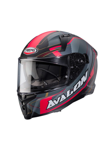 Casca integrala Caberg model Avalon X SV Optic L7 negru/gri/rosu mat Pinlock ready