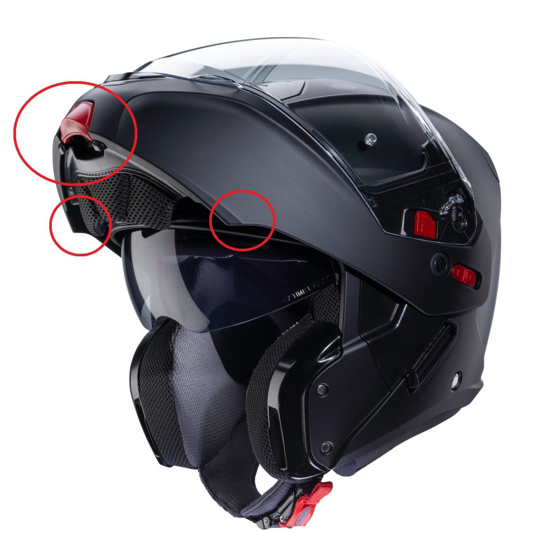 Kit mecanism deschidere + prinderi laterale mandibula rabatabila casca modulabila (flip-up) Caberg model Horus - Horux X