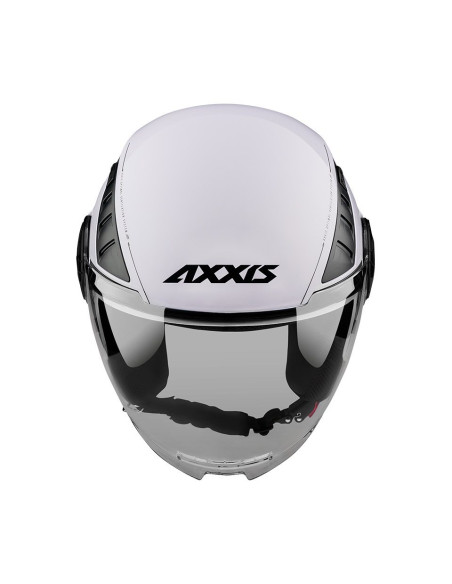 Casca Axxis model Metro S V2 A0 alb lucios (open face) - omologare noua ECE 22.06 - tip viziera: MT-V-26B