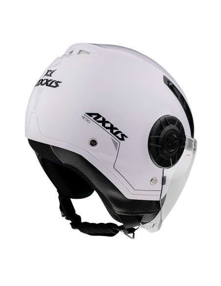Casca Axxis model Metro S V2 A0 alb lucios (open face) - omologare noua ECE 22.06 - tip viziera: MT-V-26B