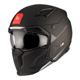 Casca MT Streetfighter SV S A1 negru mat (ochelari soare integrati) - masca (protectie) barbie si cozoroc detasabile - omologare